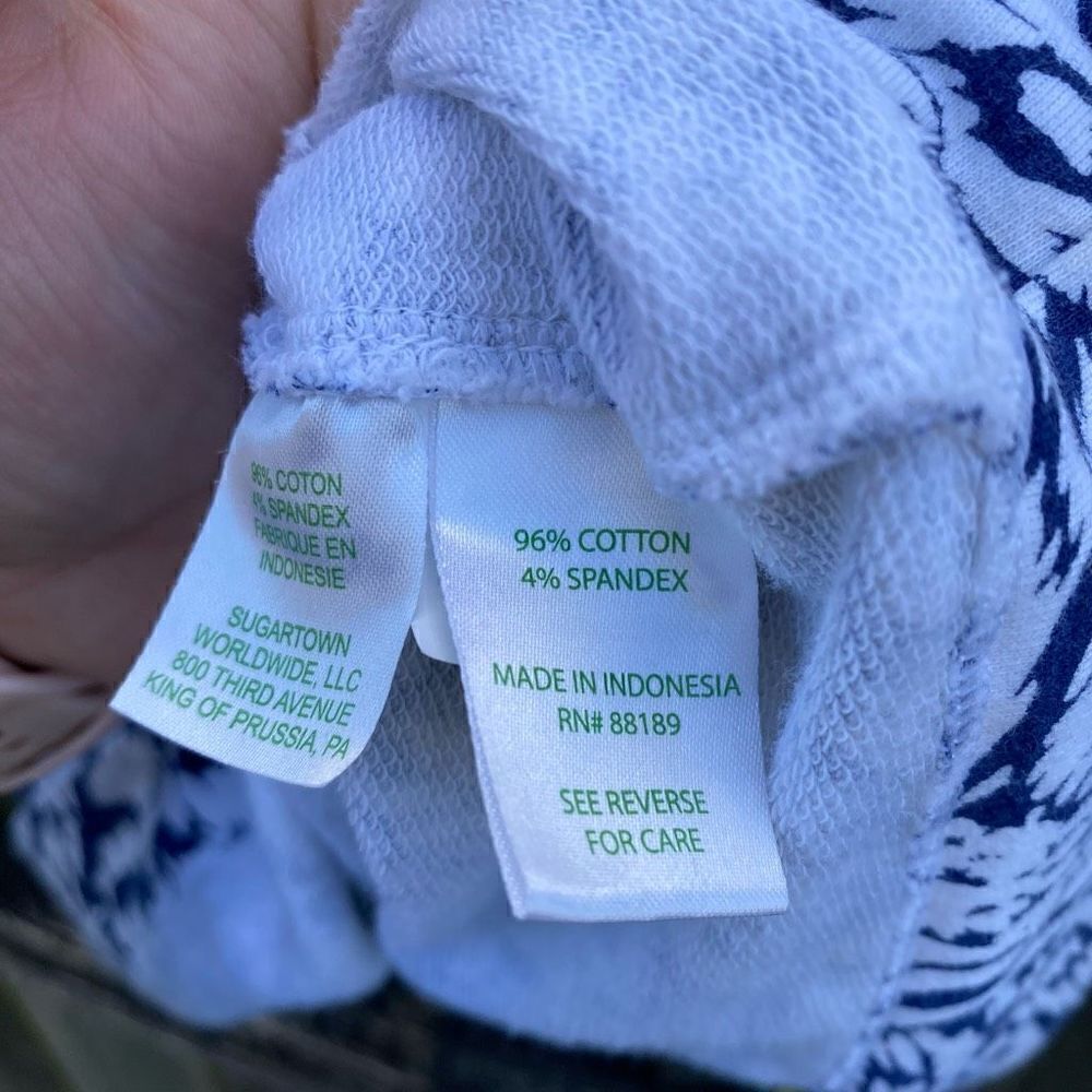 Lilly Pulitzer Navy and White Printed Hooded Sweatshirt - Picture 5 of 6